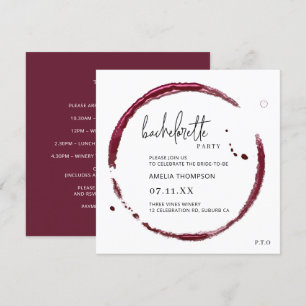 Invitation Dégustation de vin rouge Week-end Bachelorette Par