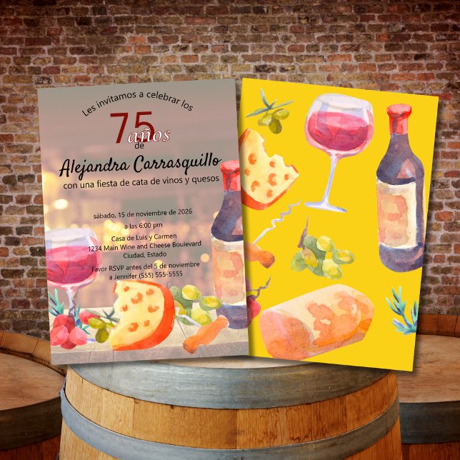 Invitation Dégustation de vins et fromages espagnols pour mes (Créateur téléchargé)