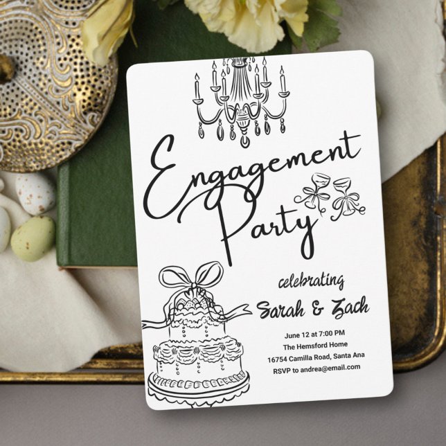 Invitation Déguster le Doodle Engagement Party (Créateur téléchargé)