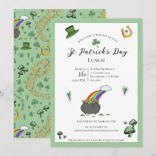 Invitation Déjeuner amusant de la Saint-Patrick avec bénédict