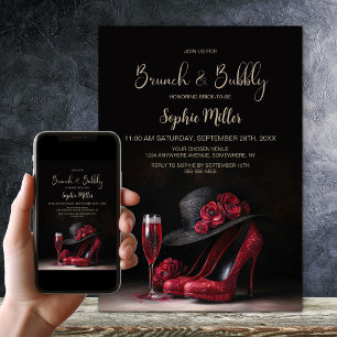 Invitation Déjeuner avec des chaussures à talons hauts rouges