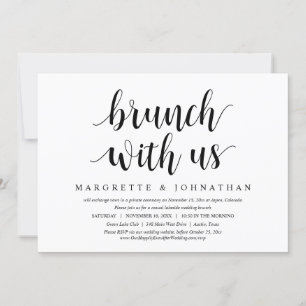 Invitation Déjeuner avec les jeunes mariés, mariage en fuite