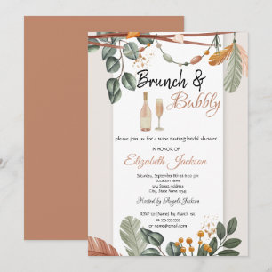 Invitation Déjeuner bohème et bridal shower pétillant