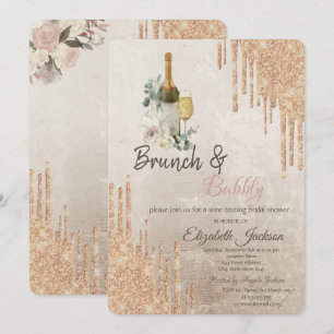 Invitation Déjeuner Chic Drips Brunch & Bubbly Shower de mari