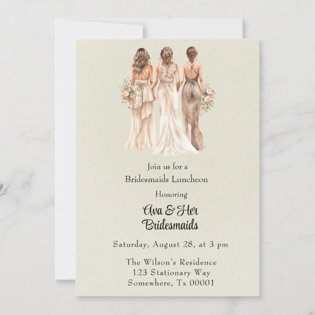Invitation Déjeuner d'affaires de Bridesmaids vert clair (Devant)