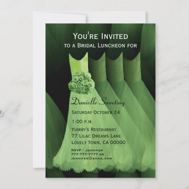Invitation Déjeuner d'affaires ou robes vertes Brunch V03 (Devant)
