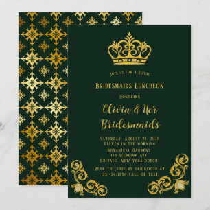 Invitation Déjeuner d'affaires Royal Green and Gold
