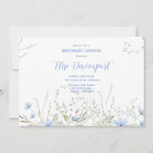 Invitation Déjeuner d'affaires Rustique Dusty Blue Fleur sauv
