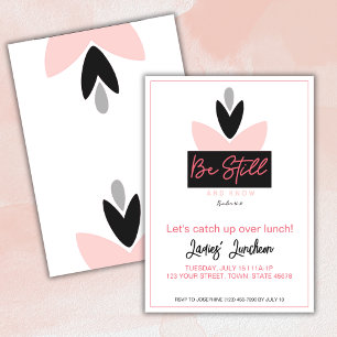 Invitation Déjeuner dames Psaume 46:10 Moderne Chrétien Rose