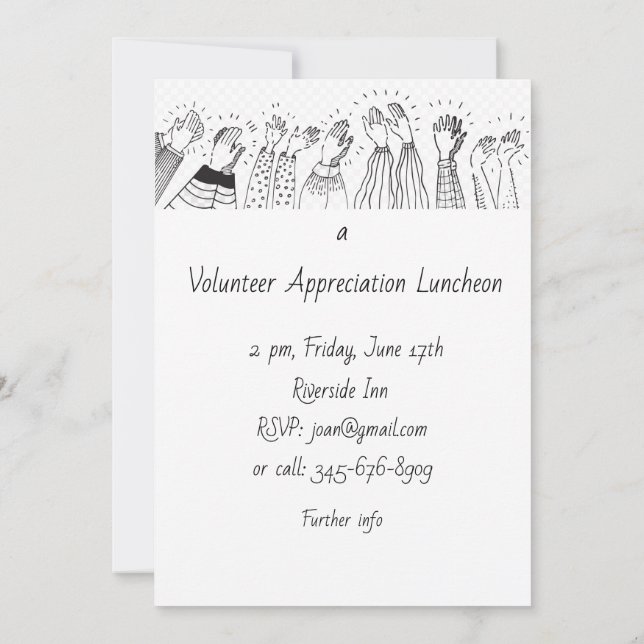 Invitation Déjeuner d'appréciation du bénévolat Moderne Simpl (Dos)