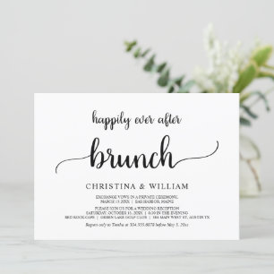 Invitation Déjeuner de brunch Happy Ever After Mariage rustiq