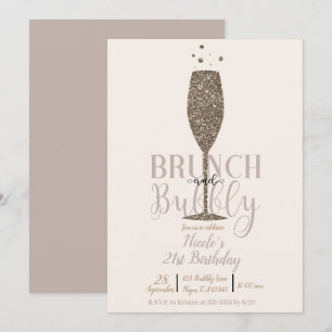 Invitation Déjeuner de Champagne et fête d'anniversaire Bubbl
