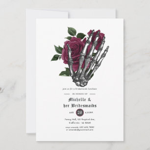 Invitation Déjeuner de demoiselles d'honneur gothique floral
