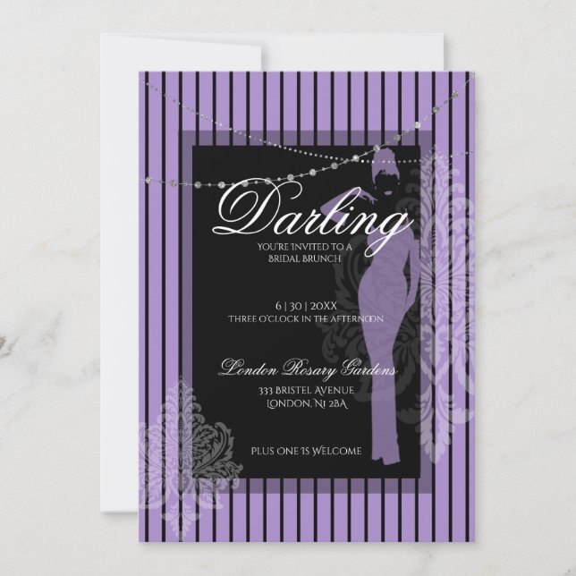 Invitation Déjeuner de douche de mariée avec la mariée (Devant)