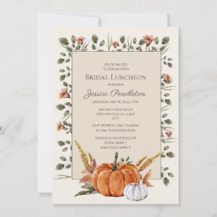 Invitation Déjeuner de douche de mariée citrouilles orange bl