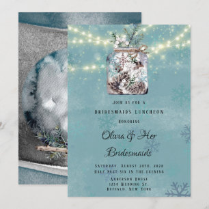 Invitation Déjeuner de la Chouette des neiges Moon Mason Jar