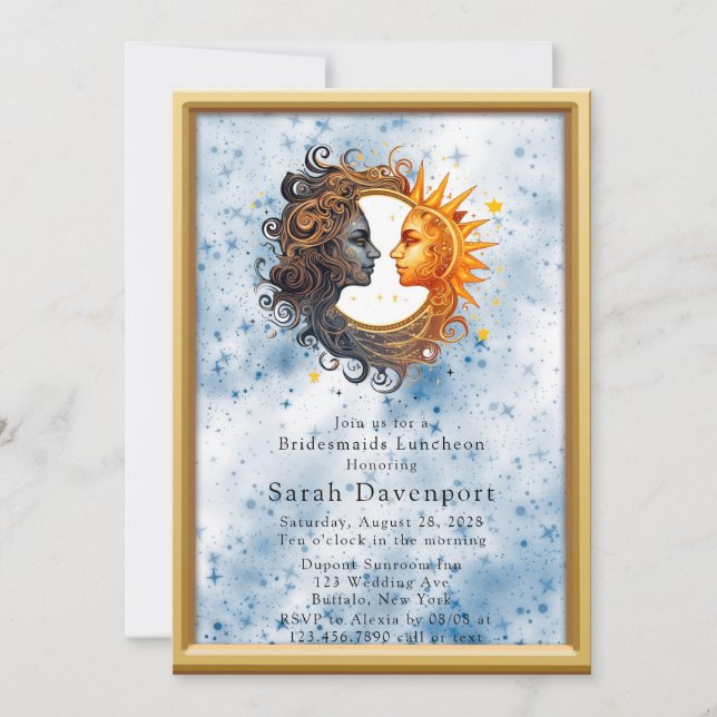 Invitation Déjeuner de la femme de chambre Celestial Yellow B (Devant)
