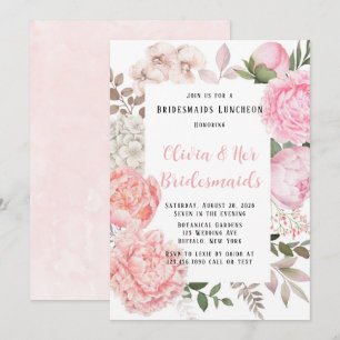Invitation Déjeuner de la femme de ménage rose et corail Bota