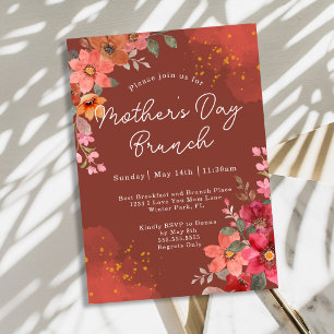 Invitation Déjeuner de la fête des mères aux couleurs florale