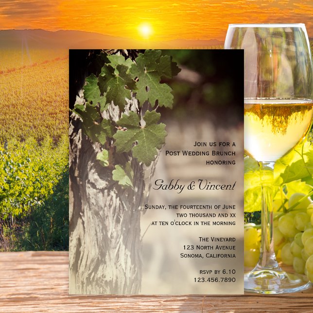 Invitation Déjeuner de lendemain de mariage au vignoble Grape (Créateur téléchargé)