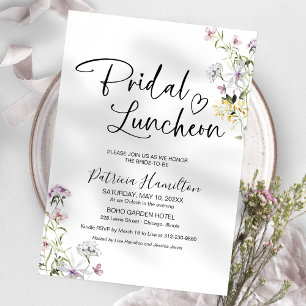 Invitation Déjeuner de mariage aux fleurs sauvages 