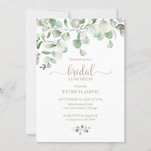 Invitation Déjeuner de mariage avec verdure d'eucalyptus à l'