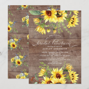 Invitation Déjeuner de mariage champêtre et joyeux tournesol 