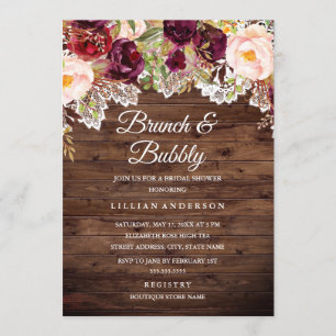 Invitation Déjeuner de mariage en lace de Bourgogne et cockta