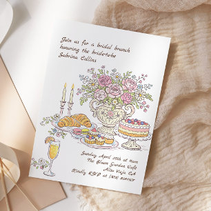 Invitation Déjeuner de mariage floral dans le jardin