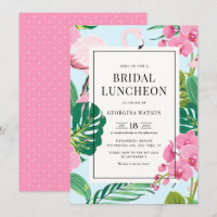 Déjeuner de mariage tropical avec flamant rose et