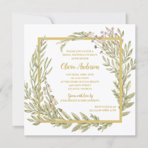 Invitation Déjeuner de nuptiale à la frontière dorée