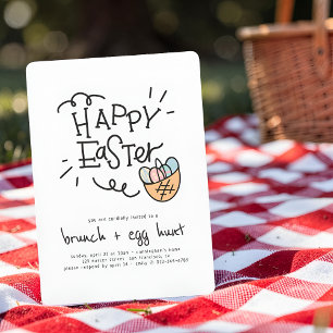 Invitation Déjeuner de Pâques joyeux et chasse aux œufs
