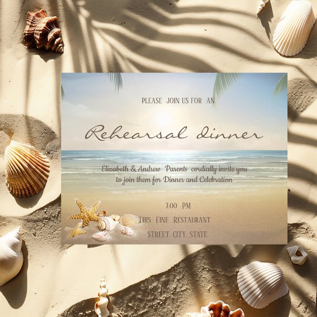 Invitation Déjeuner de répétition des coquillages de plage de (Créateur téléchargé)