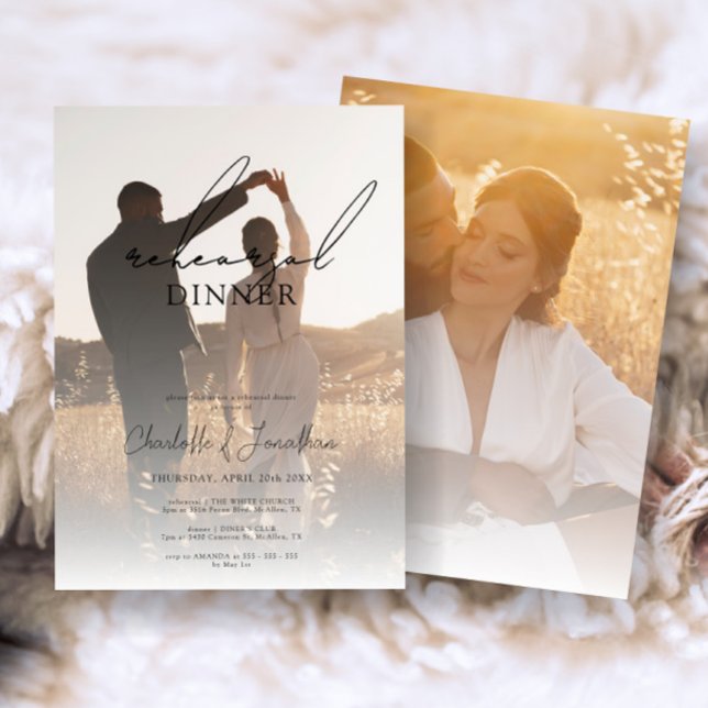 Invitation Déjeuner de répétition Mariage Ombre Photo Bohemia (Créateur téléchargé)