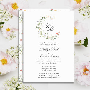 Invitation Déjeuner de répétition moderne Monogramme fleur sa