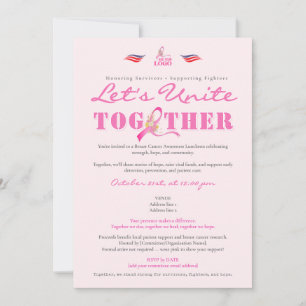 Invitation Déjeuner de sensibilisation au cancer du sein rose
