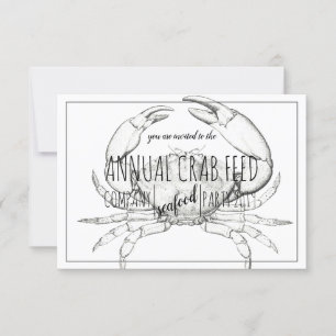 Invitation Déjeuner d'entreprise d'alimentation de crabe