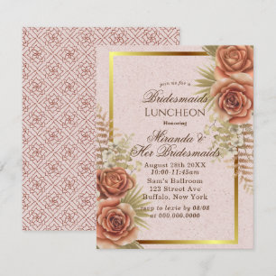 Invitation Déjeuner des femmes d'honneur de Kraft Brown peint