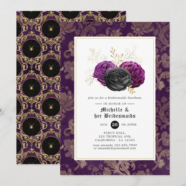 Invitation Déjeuner des servantes de la florale gothique (Devant / Derrière)