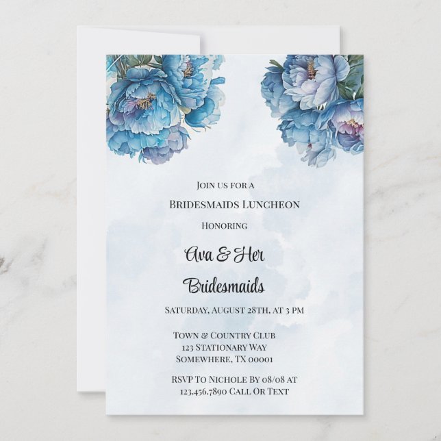 Invitation Déjeuner des servantes de la marine Dusty Peony Pe (Devant)