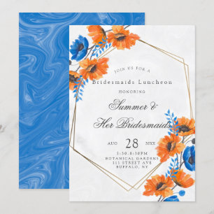 Invitation Déjeuner des servantes du Blue and Orange Poppy