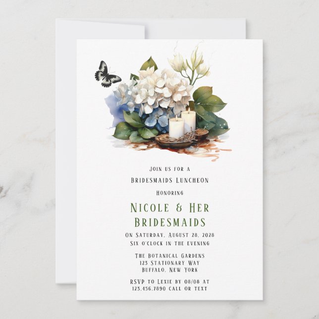 Invitation Déjeuner d'honneur aux papillons de nuit d'Hydrang (Devant)