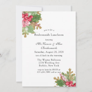 Invitation Déjeuner d'honneur de Noël Poinsettia