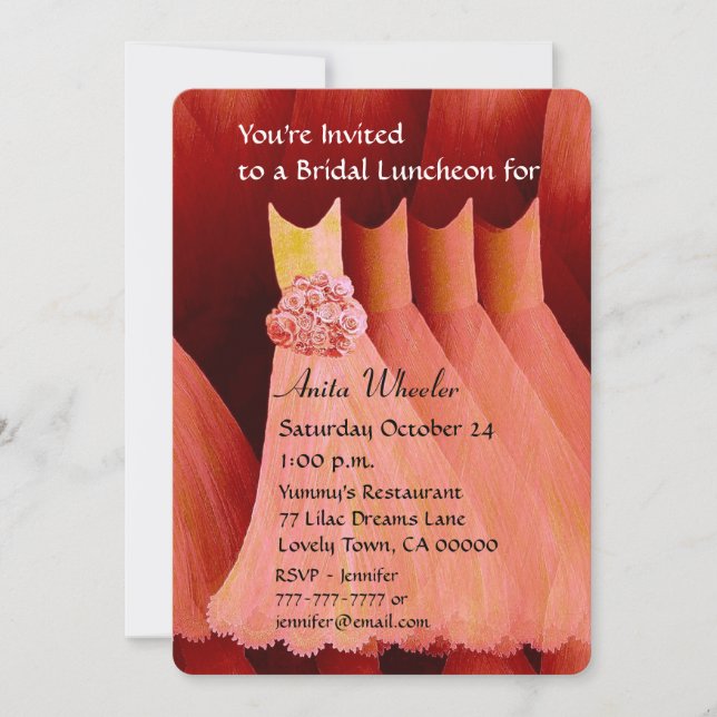 Invitation Déjeuner d'Saumons Bridesmaid ou brunch (Devant)
