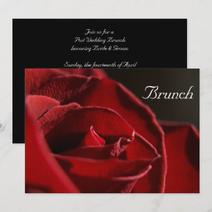 Invitation Déjeuner élégant aux roses rouges après le mariage