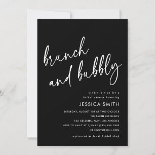 Invitation Déjeuner noir et apéritif de mariage avec des bull