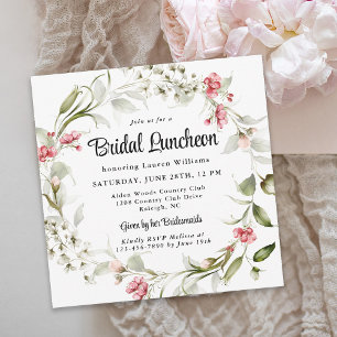 Invitation Déjeuner nuptial aux fleurs délicates