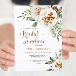 Invitation Déjeuner nuptial blanc de Noël