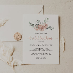 Invitation Déjeuner nuptial classique rose rose rose