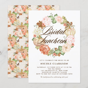 Invitation Déjeuner nuptial d'automne de Parties scintillant 